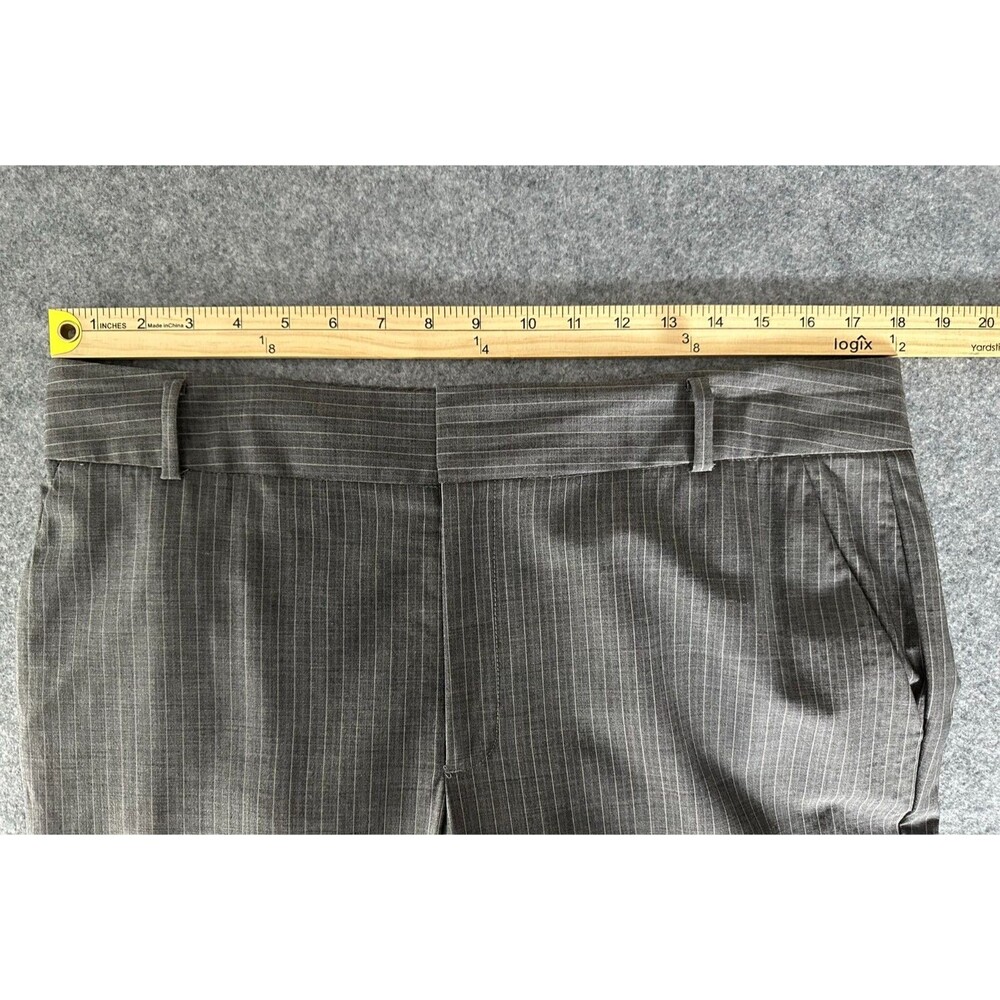 Banana Republic Martin Fit 215 Pinstripe Trousers 14 Gray Dress Pants Stretch - Picture 3 of 13